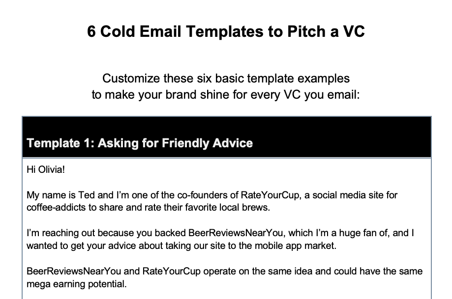 Cold email. Cold email example. Cold email Sample. Email Template.